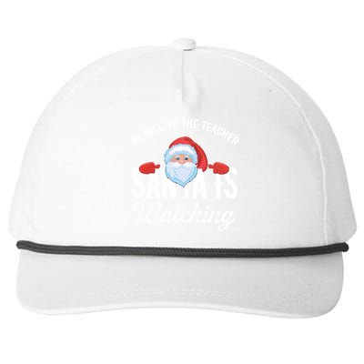 Be Nice To The Teacher Santa Is Watching Gift Snapback Five-Panel Rope Hat