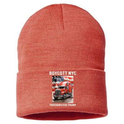 Boycott Nyc Truckers For Trump Sustainable Knit Beanie