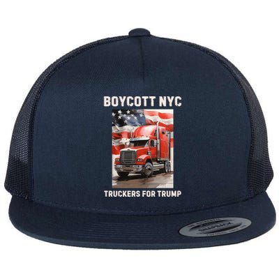 Boycott Nyc Truckers For Trump Flat Bill Trucker Hat