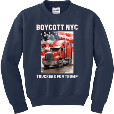 Boycott Nyc Truckers For Trump Kids Sweatshirt