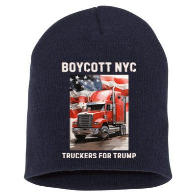 Boycott Nyc Truckers For Trump Short Acrylic Beanie