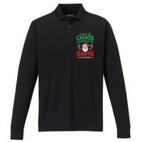 Be Nice To Chaos Coordinator Santa Is Watching Christmas Performance Long Sleeve Polo