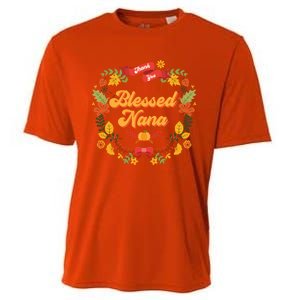 Blessed Nana Thanksgiving Day Turkey Grandma Mom Gift Gift Cooling Performance Crew T-Shirt