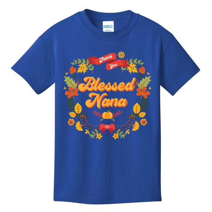 Blessed Nana Thanksgiving Day Turkey Grandma Mom Gift Gift Kids T-Shirt