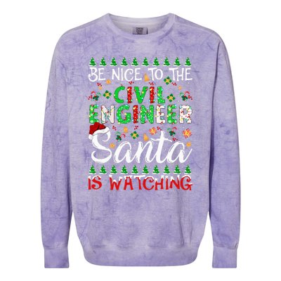 Be Nice To The Civil Engineer Santa Is Watching Christmas Colorblast Crewneck Sweatshirt