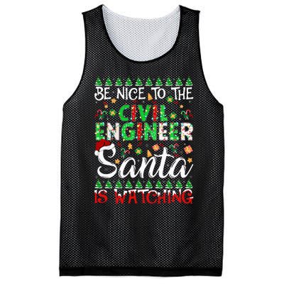 Be Nice To The Civil Engineer Santa Is Watching Christmas Mesh Reversible Basketball Jersey Tank