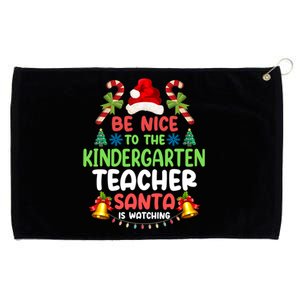 Be Nice To The Kindergarten Teacher Santa Is Watching Xmas Gift Grommeted Golf Towel