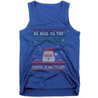 Be Nice To The Teacher Santa Is Watching Christmas Funny Cute Gift Tank Top