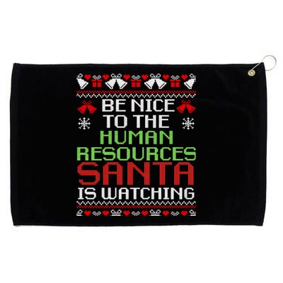 Be Nice To The Human Resources Santa Is Watching Christmas Grommeted Golf Towel