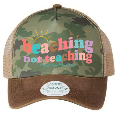 Beaching Not Teaching Summer Break Gift For Teacher Legacy Tie Dye Trucker Hat