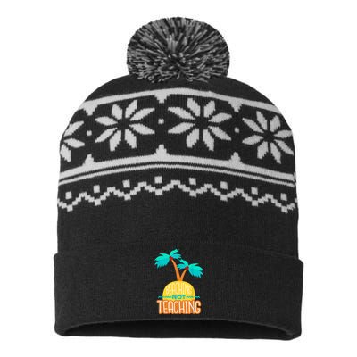 Beaching Not Teaching Teacher Funny Summer Vacation USA-Made Snowflake Beanie