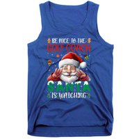 Be Nice To Golf Coach Santa Is Watching Christmas Golf Coach Meaningful Gift Tank Top