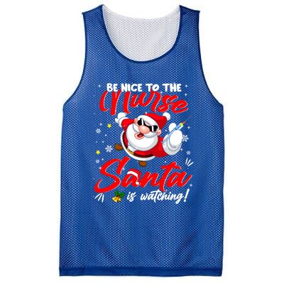 Be Nice To The Nurse Santa Is Watching Xmas Naughty Gift Mesh Reversible Basketball Jersey Tank