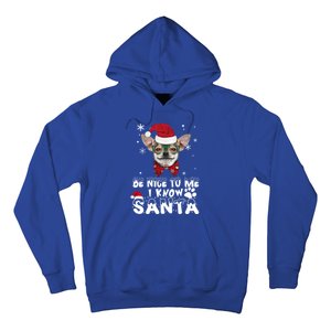 Be Nice To Me I Know Santa Chihuahua Dog Christmas Xmas Funny Gift Hoodie