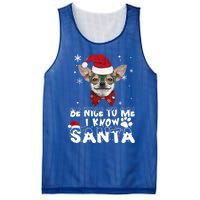 Be Nice To Me I Know Santa Chihuahua Dog Christmas Xmas Funny Gift Mesh Reversible Basketball Jersey Tank