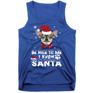 Be Nice To Me I Know Santa Chihuahua Dog Christmas Xmas Funny Gift Tank Top