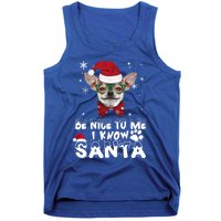 Be Nice To Me I Know Santa Chihuahua Dog Christmas Xmas Funny Gift Tank Top