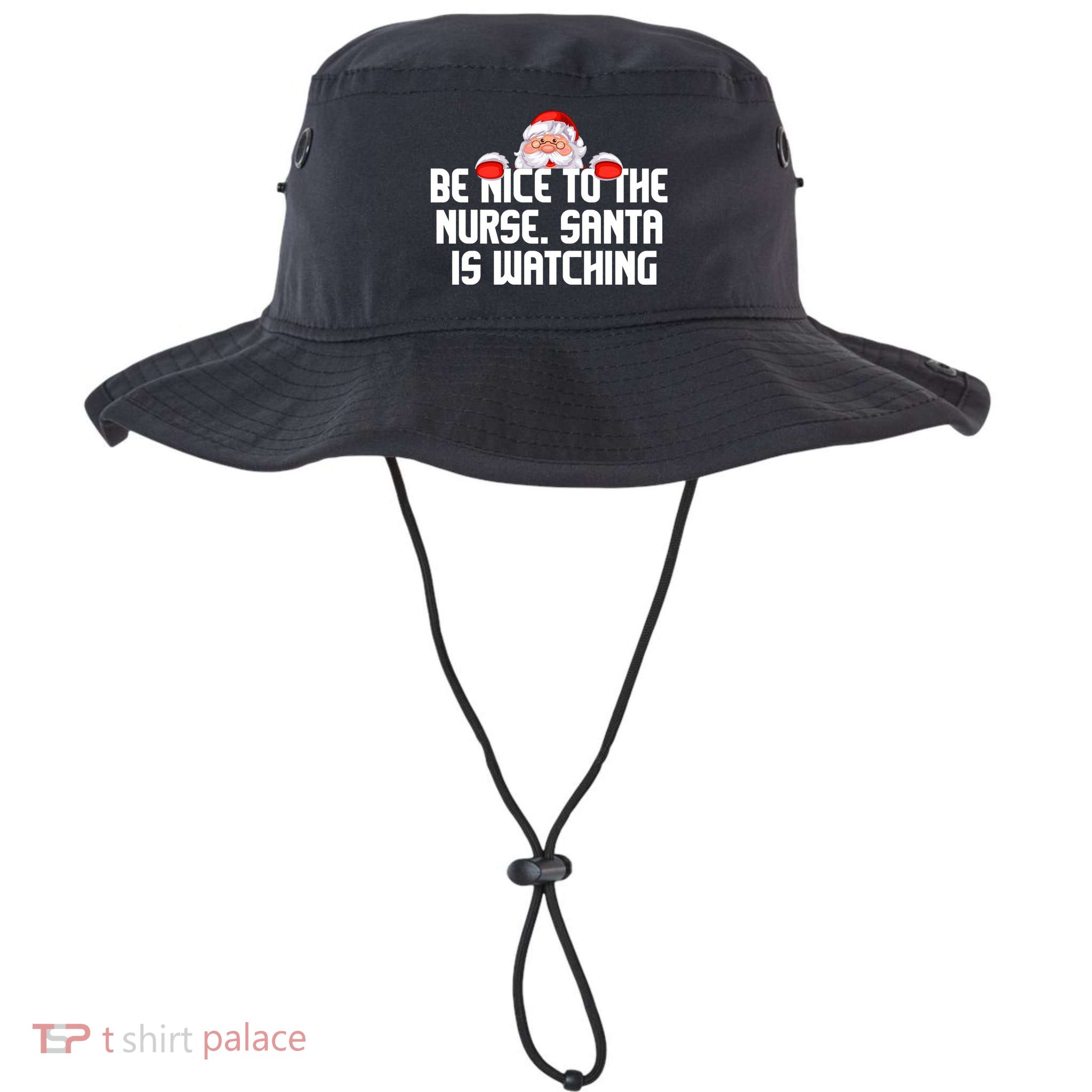 Be Nice To The Nurse Santa Is Watching Bucket Hat