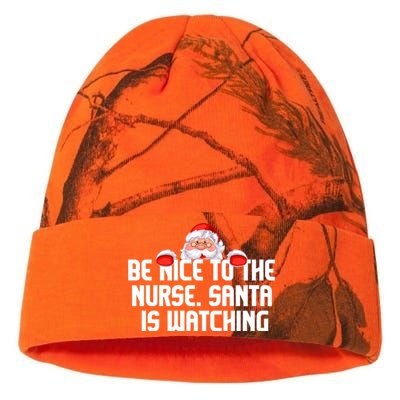 Be Nice To The Nurse Santa Is Watching Kati Licensed 12" Camo Beanie