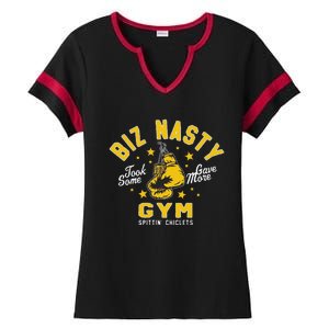 Biz Nasty Took Some Gave More Gym Spittin’ Chiclets Ladies Halftime Notch Neck Tee