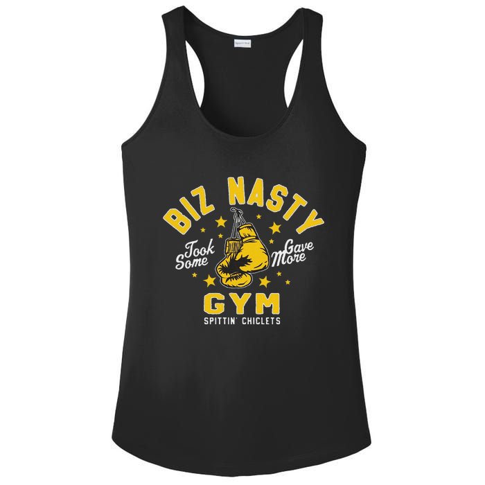 Biz Nasty Took Some Gave More Gym Spittin’ Chiclets Ladies PosiCharge Competitor Racerback Tank