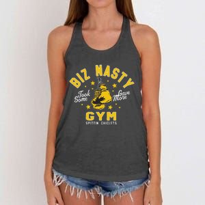 Biz Nasty Took Some Gave More Gym Spittin’ Chiclets Women's Knotted Racerback Tank