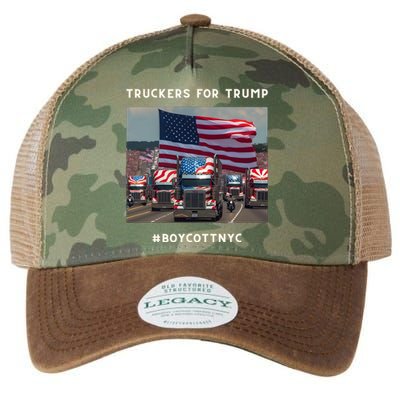 Boycott Nyc Truckers For Trump Legacy Tie Dye Trucker Hat