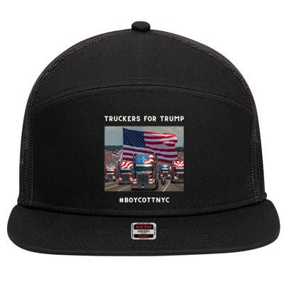 Boycott Nyc Truckers For Trump 7 Panel Mesh Trucker Snapback Hat