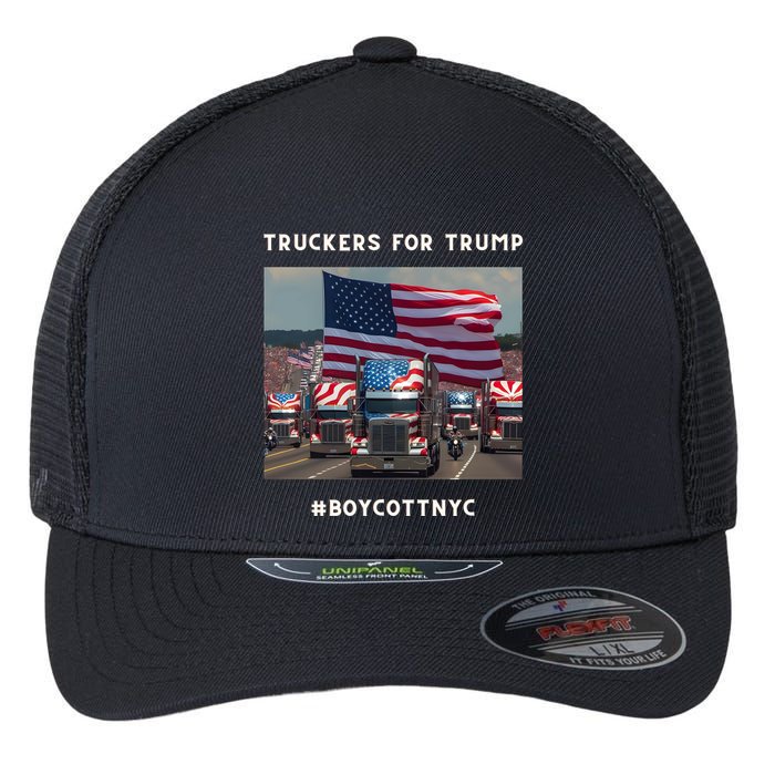 Boycott Nyc Truckers For Trump Flexfit Unipanel Trucker Cap