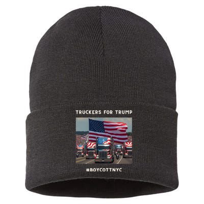 Boycott Nyc Truckers For Trump Sustainable Knit Beanie