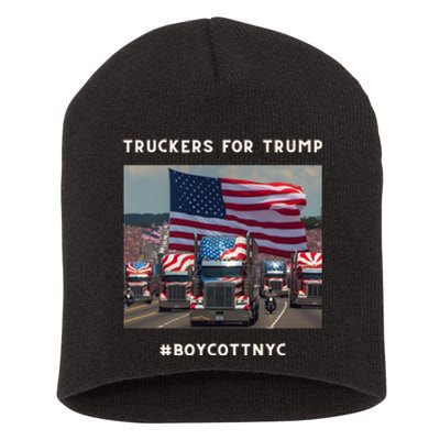 Boycott Nyc Truckers For Trump Short Acrylic Beanie