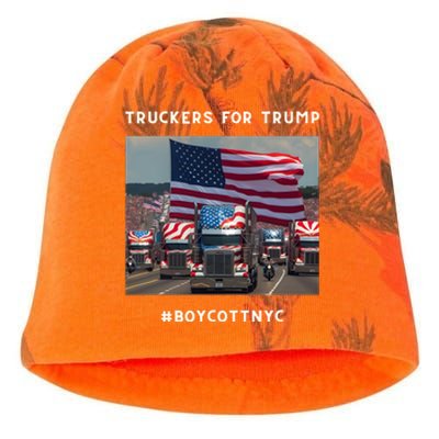 Boycott Nyc Truckers For Trump Kati - Camo Knit Beanie