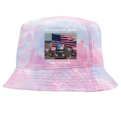 Boycott Nyc Truckers For Trump Tie-Dyed Bucket Hat