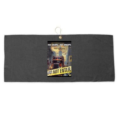 Boycott Nyc Truckers For Trump Large Microfiber Waffle Golf Towel