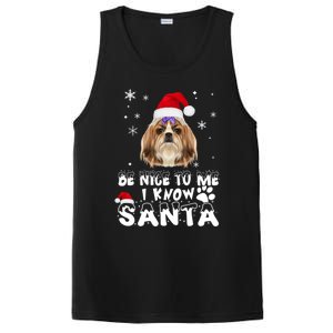 Be Nice To Me I Know Santa Shih Tzu Dog Christmas Xmas Gift PosiCharge Competitor Tank