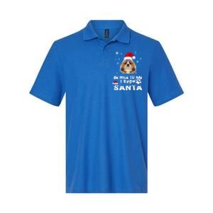 Be Nice To Me I Know Santa Shih Tzu Dog Christmas Xmas Gift Softstyle Adult Sport Polo