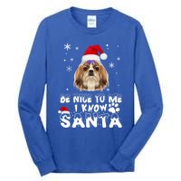 Be Nice To Me I Know Santa Shih Tzu Dog Christmas Xmas Gift Tall Long Sleeve T-Shirt