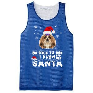 Be Nice To Me I Know Santa Shih Tzu Dog Christmas Xmas Gift Mesh Reversible Basketball Jersey Tank