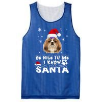 Be Nice To Me I Know Santa Shih Tzu Dog Christmas Xmas Gift Mesh Reversible Basketball Jersey Tank