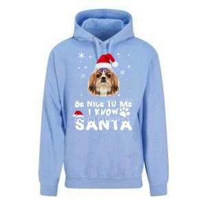 Be Nice To Me I Know Santa Shih Tzu Dog Christmas Xmas Gift Unisex Surf Hoodie