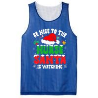 Be Nice To The Nurse Santa Is Watching Nursing Christmas Gift Mesh Reversible Basketball Jersey Tank