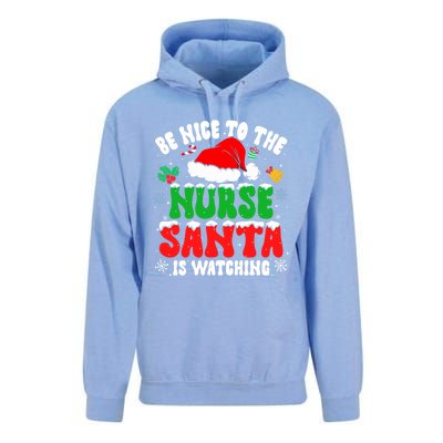 Be Nice To The Nurse Santa Is Watching Nursing Christmas Gift Unisex Surf Hoodie