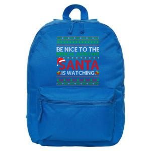 Be Nice To Medical Assistant Santa Watching Ugly Christmas Cool Gift 16 in Basic Backpack