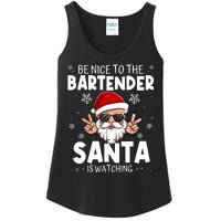 Be Nice To The Bartender Santa Is Watching Funny Christmas Ladies Essential Tank