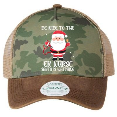 Be Nice To The Er Nurse Santa Is Watching Nursing Christmas Meaningful Gift Legacy Tie Dye Trucker Hat