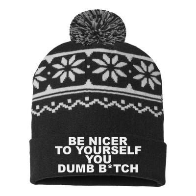 Be Nicer To Yourself You Dumb Bitch USA-Made Snowflake Beanie