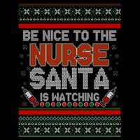 Be Nice To The Nurse Santa Is Watching Ugly Christmas Sweater Impact Tech Backpack
