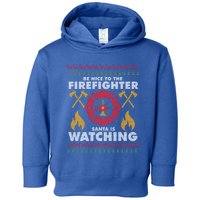 Be Nice To The Firefighter Xmas Perfect For Christmas Gift Toddler Hoodie