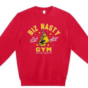 Biz Nasty Took Some Gave More Gym Spittin’ Chiclets Premium Crewneck Sweatshirt