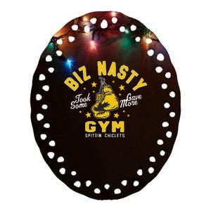 Biz Nasty Took Some Gave More Gym Spittin’ Chiclets Ceramic Oval Ornament